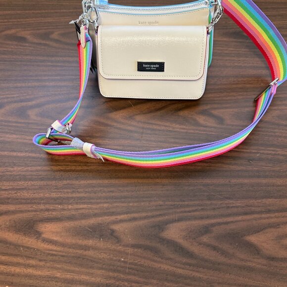 Kate Spade New York Double up Rainbow Leather Crossbody - Picture 5 of 11